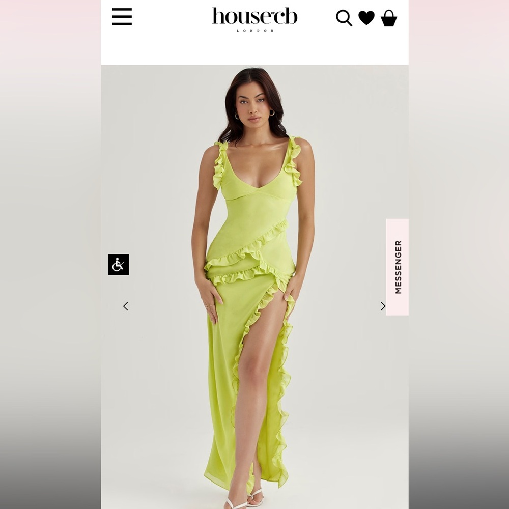 House of CB Lime 🍋‍🟩 Ruffle Maxi dress